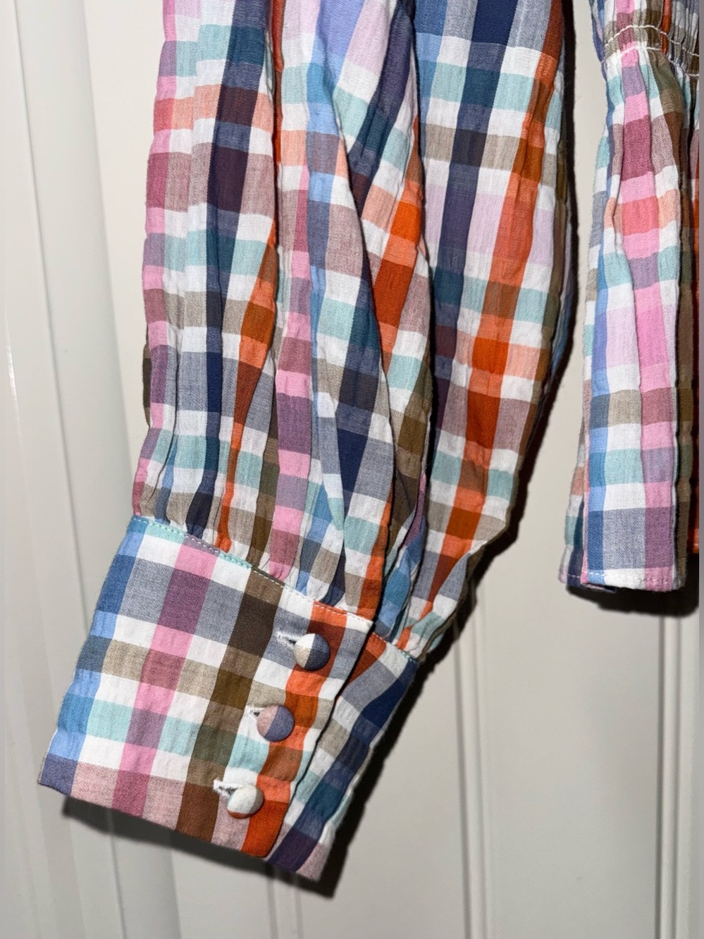 LN $395 WOMENS SMALL (bust 36”) HUNTER BELL LOREN BLOUSE SHIRT TOP PLAID - Picture 5 of 5